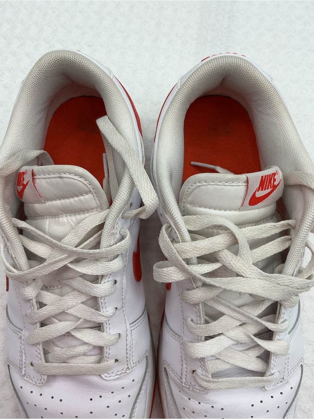 Nike White and Red Low-Top Athletic Sneakers - Picture 6 of 15